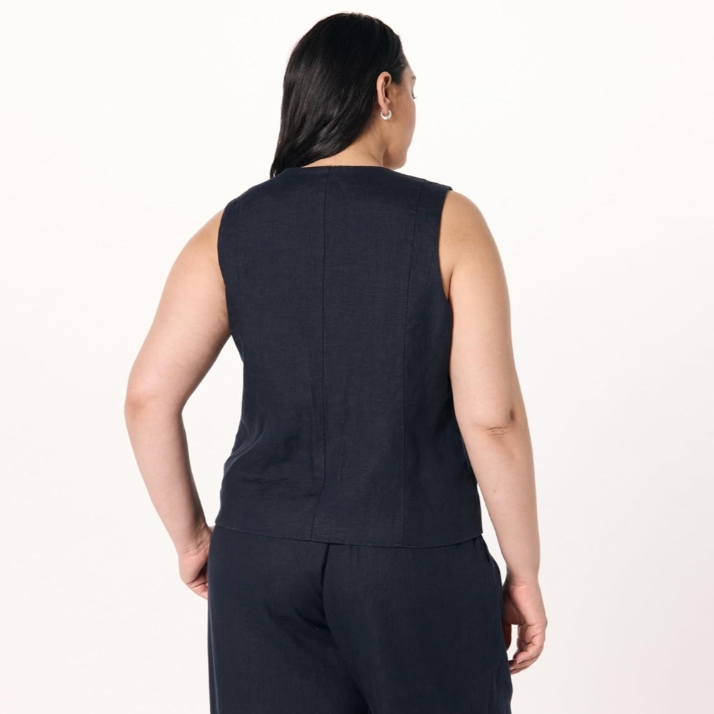 NWT The Drop Linen Vest S Small - Picture 7 of 10